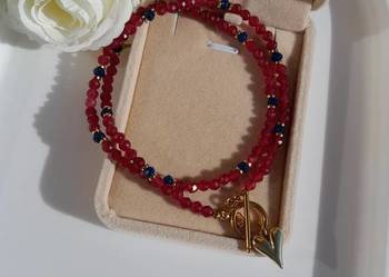 Naszyjnik z kamienia naturalnego rubin, szafir.