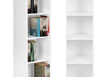 Nowoczesny regał szafka biała 4 półki loft ModernHome