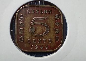Stare monety 5 cent 1944 Cejlon