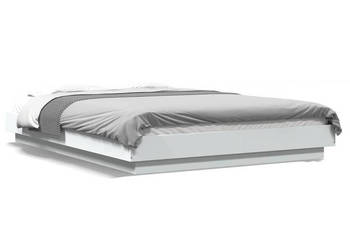 Rama łóżka z LED biała materiał drewnopochodny 120x190 cm WM-3281140