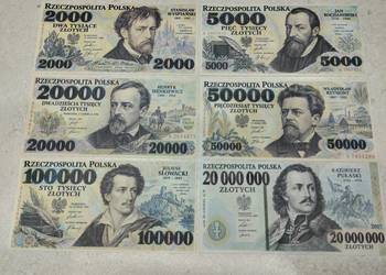 zestaw 6 sztuk ciekawych banknotów POLSKA