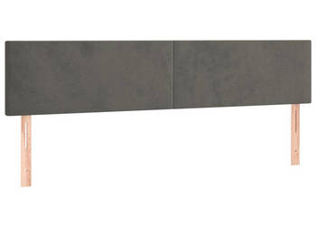 Zagłówek do łóżka z LED ciemnoszary 180x5x78/88 cm aksamit WM-3121393