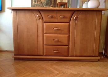 Elegancka komoda + oszklona witryna z drzewa bukowego