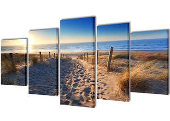 Zestaw obrazów Canvas 100 x 50 cm Piasek na plaży WM-241564