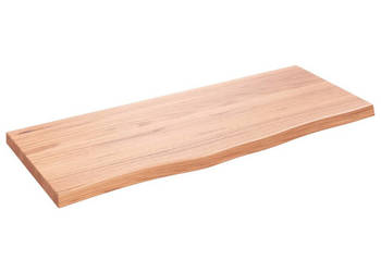 Półka brązowa 100x40x(2-4) cm lakierowane lite drewno dębowe WM-363684