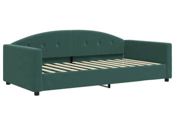 Sofa z funkcją spania ciemnozielona aksamitna 100x200 cm WM-354145