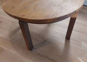 Stół dębowy okrągły, rozkładany