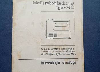Instrukcja obsługi -mały robot kuchenny PREDOM-Prespol, typ 71M, 1978 r.