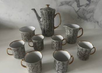 Serwis kawowy porcelana Włocławek z lat PRL-u.
