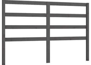 Wezgłowie łóżka szare 126x4x100 cm lite drewno sosnowe WM-817632