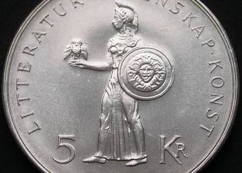 SZWECJA 5 KORON 1962 - KRÓL GUSTAW VI ADOLF - SREBRO