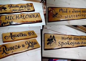 Szyld 40x100cm z drewna grawerowanie wypalanie w drewnie