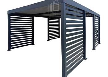 CarPort PREMIUM wiata samochodowa 4x5 antracyt zabudowa ID1032