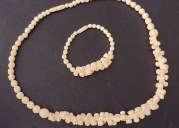 naszyjnik + bransoletka z kości vintage