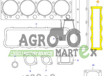 V836138974, V836755846 USZCZELKA INTERCOOLERA AGCO