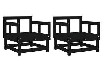 Krzesła ogrodowe 2 szt. czarne lite drewno sosnowe WM-825391