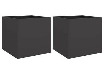 Donice 2 szt. czarne 42x40x39 cm stal WM-841548