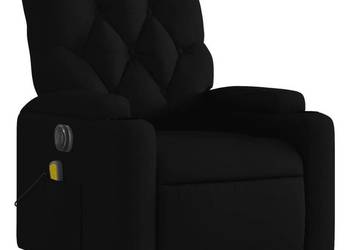 vidaXL Rozkładany fotel masujący, elektryczny, czarny, tkanina(SKU:3204700)