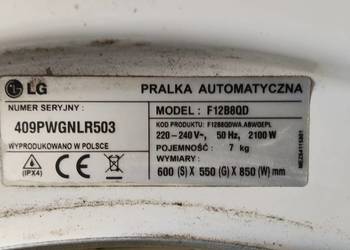 Pralka LG 7kg Model F12B8QD - wszystkie części
