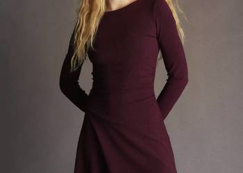 Nowa z metką sukienka damska mini z asymetrycznym dołem Bershka r. XL