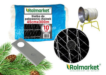 Siatka rękaw do pakowania choinek drzewek 45cm 300m biała mocna GRATIS