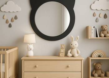 Lustro dekoracyjne ścienne dla dziecka w ramie mdf - KOTEK