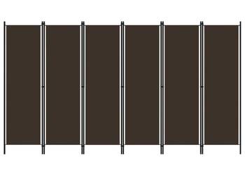 Parawan 6-panelowy, brązowy, 300 x 180 cm（SKU320728)
