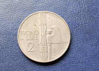 Stare monety 2 lir 1923 Włochy