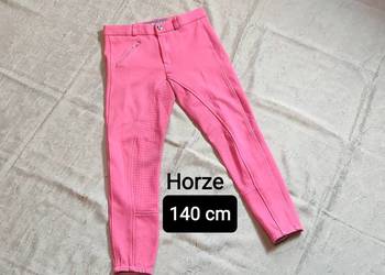 Bryczesy jeździeckie Horze - silikonowy lej - dla dzieci 140 cm, różowe