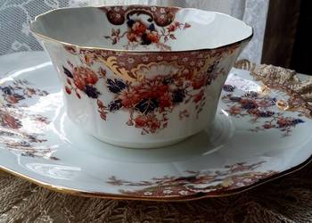 patera i miseczka komplet kostna porcelan E. Huges 1910r
