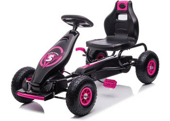 pojazd GOKART NA PEDAŁY pompowane koła auto jeździk G18 róż