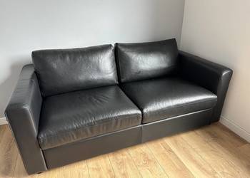 Sofa rozkładana, czarna, 2osobowa