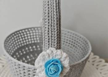 Koszyczek Wielkanocny szydelkowy średnica 18 cm