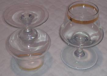 Kieliszki do wina, szampana, 0,1L, 10,5cm, złoty pas (Szkło)
