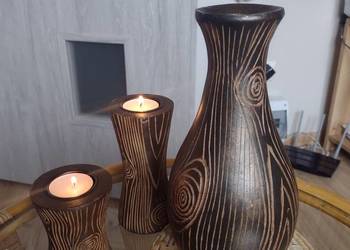 świeczniki z wazonem