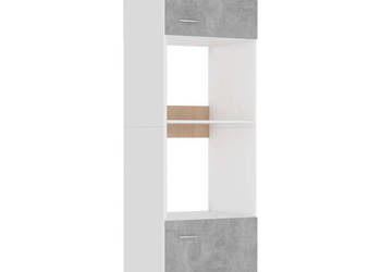 Szafka na mikrofalówkę szarość betonu 60x57x207 cm WM-802550