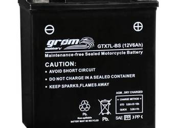 Akumulator motocyklowy GROM GTX7L-BS 12V 6Ah 120A P+