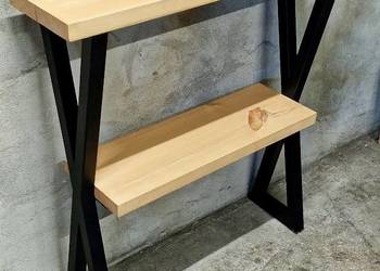 Konsola loft BLAT SOSNOWY, lub dębowy NA WYMIAR konstrukcja mal. PROSZKOWO