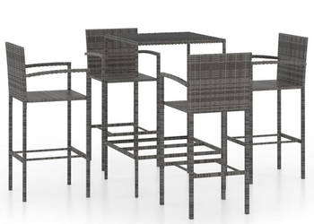 5-cz. zestaw mebli barowych do ogrodu rattan PE szary WM-3064841