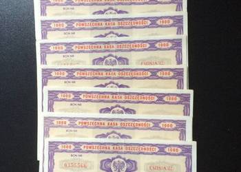 ( 237. ) Dziewięć Bonów Oszczędnościowych Po 1000 zł.