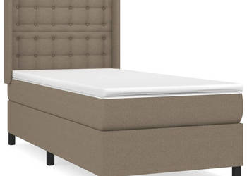 Łóżko kontynentalne z materacem taupe tkanina 90x190 cm WM-3131717