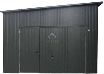 Garaż blaszany 4,5x10m 2x brama uchylna 2x drzwi okno rynny NB446