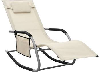 vidaXL Leżak, tworzywo textilene, kremowo - szary(SKU:310506)