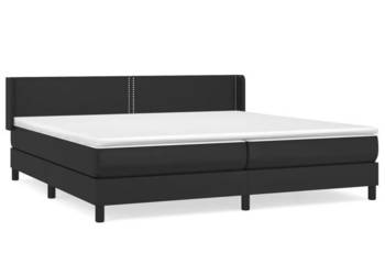 Łóżko z Materacem Kontynentalne Czarne Ekoskóra 200x200 cm WM-3130739