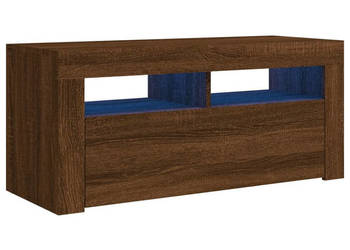 Szafka pod TV z oświetleniem LED brązowy dąb 90x35x40 cm WM-822723