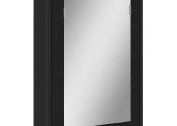 vidaXL Szafka łazienkowa z lustrem, czarna, 42x12x60 cm(SKU:842431)