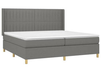Łóżko kontynentalne z materacem ciemnoszara tkanina 200x200cm WM-3139062