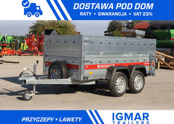 Przyczepka dwuosiowa 264x126 cm DMC 750 kg burty stalowe