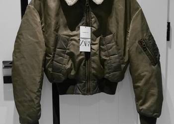 Zara piękna kurtka bomberka futerko nowa 34 XS