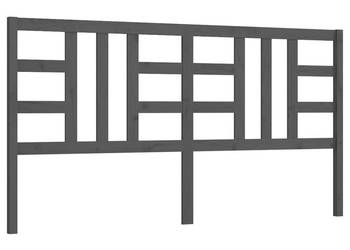 Wezgłowie łóżka szare 206x4x100 cm lite drewno sosnowe WM-817862